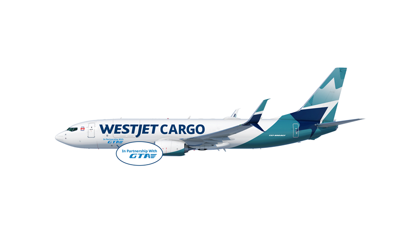 WestJet Cargo Boeing 737-800NG in partnership with GTA